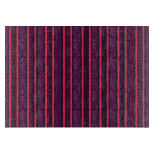 Plum and red candy stripes cutting board