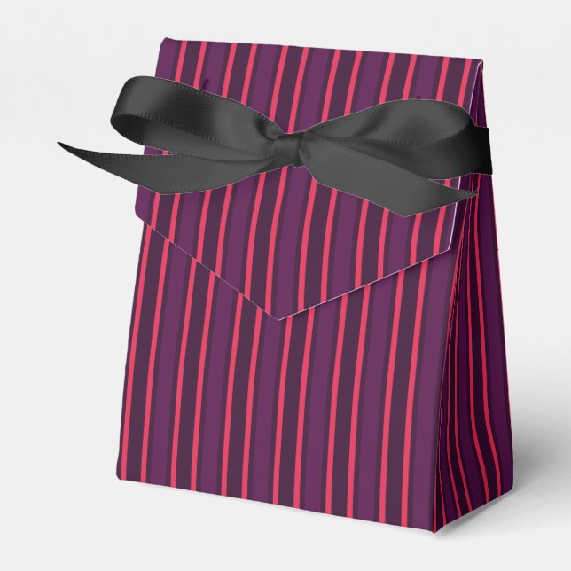 Plum and red candy stripes favour box (Front Side)