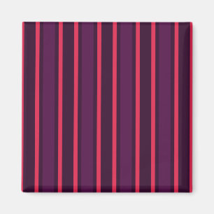 Plum and red candy stripes magnet