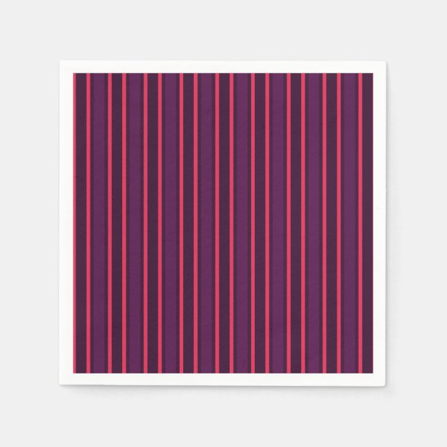 Plum and red candy stripes napkin (Front)