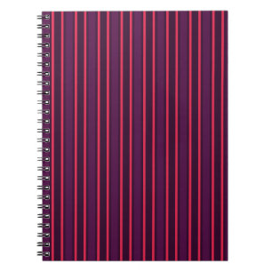 Plum and red candy stripes notebook