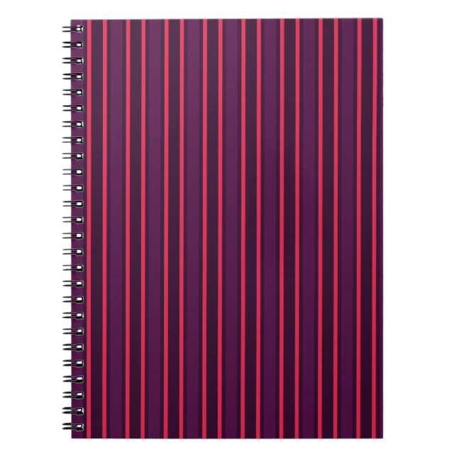 Plum and red candy stripes notebook (Front)