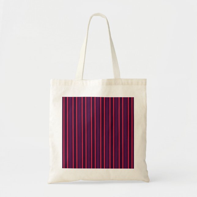 Plum and red candy stripes tote bag (Front)
