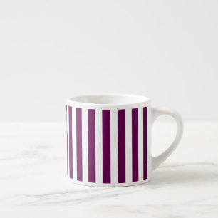 Plum and white candy stripes espresso cup