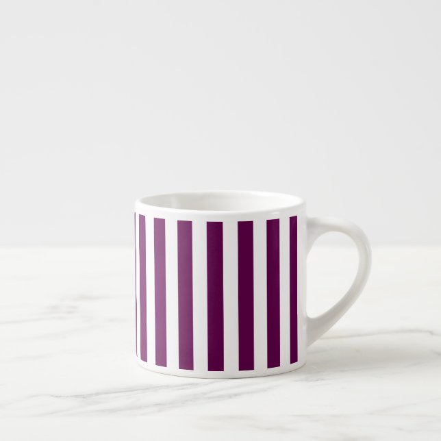 Plum and white candy stripes espresso cup (Right)