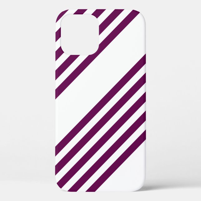 Plum and white five stripe pattern Case-Mate iPhone case (Back)