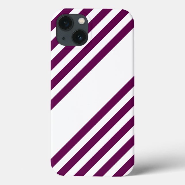 Plum and white five stripe pattern Case-Mate iPhone case (Back)
