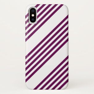 Plum and white five stripe pattern iPhone x case