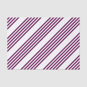 Plum and white five stripe pattern tissue paper