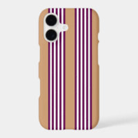 Plum and white five stripes pattern with tan