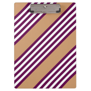 Plum and white five stripes pattern with tan clipboard