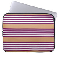 Plum and white five stripes pattern with tan