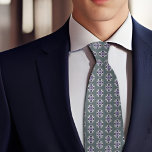 Plum and White Patterned Dots on Sage Tie<br><div class="desc">Sophisticated patterned plum purple and white dots are arranged on a background of sophisticated deep sage green.</div>