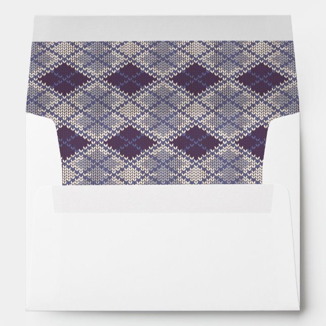 PLUM ARGYLE KNIT A7 Envelope (Back (Bottom))
