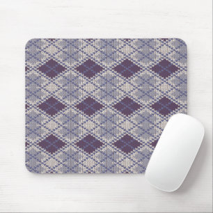 PLUM ARGYLE KNIT Mouse Pad