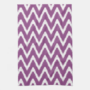 Plum Asian Moods Ikat Chevrons Tea Towel