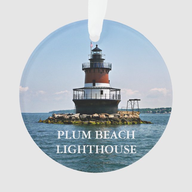 Plum Beach Lighthouse Rhode Island Ornament (Front)