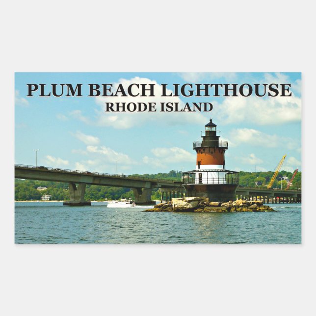 Plum Beach Lighthouse, Rhode Island Stickers (Front)