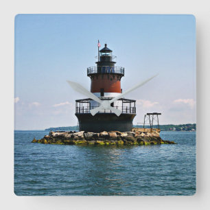 Plum Beach Lighthouse, Rhode Island Wall Clock