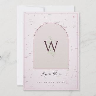 Plum Berry Arch Greenery 1 Photo Christmas Card