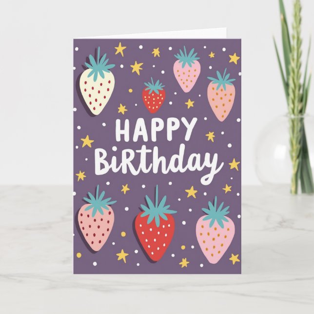Plum Berry Birthday Card (Front)