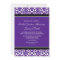 Plum Black Damask Bridal Lunch Invitation Cards