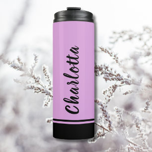Plum Black Elegant Minimal Customised Thermal Tumbler