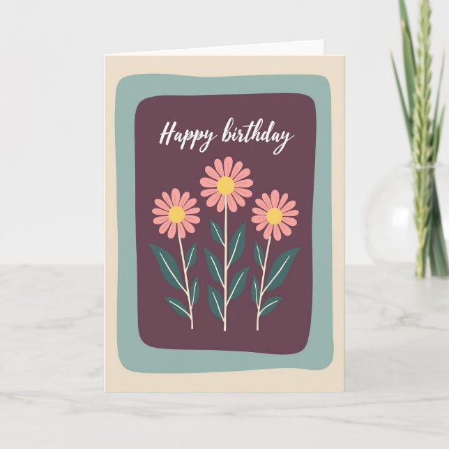 Plum Bloom Birthday Card (Front)