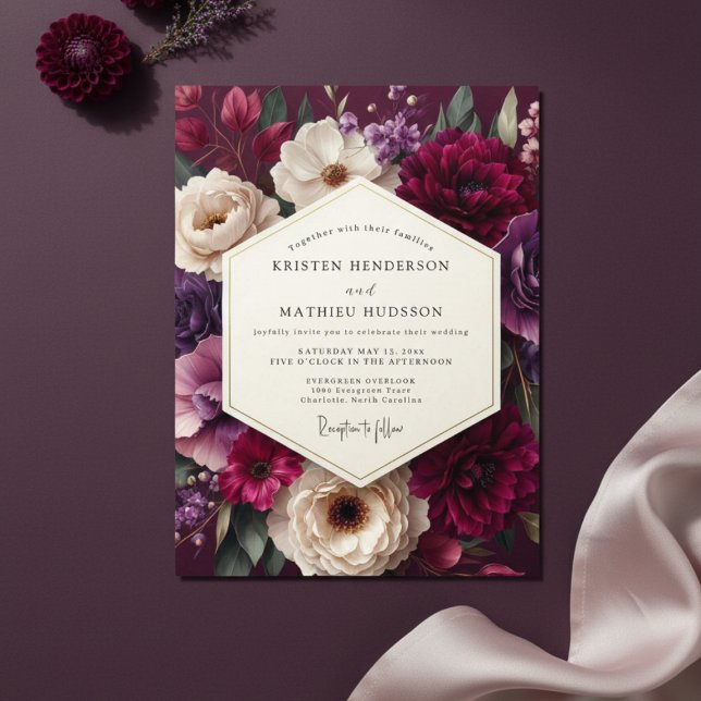 Plum Bloom Ethereal Wedding Invitation (Creator Uploaded)