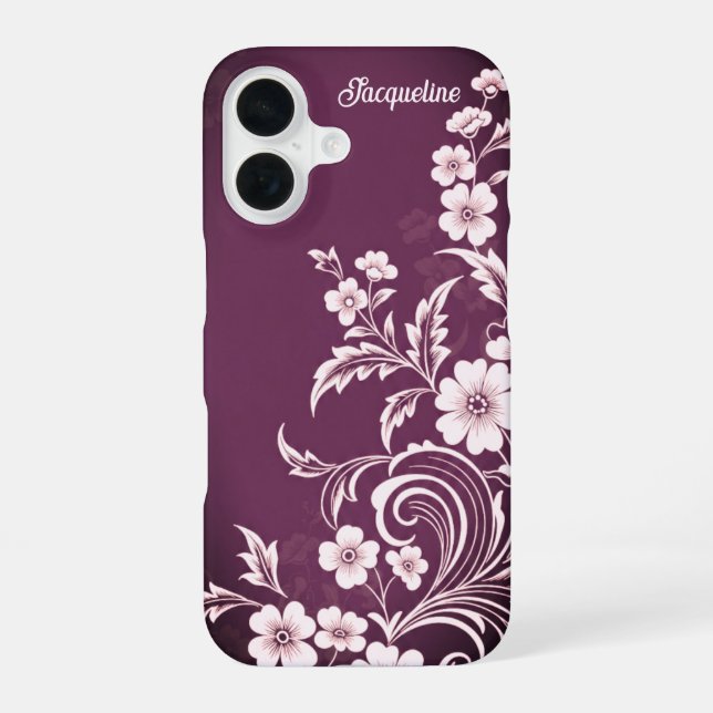 Plum Bloom Grace iPhone 16 Case (Back)