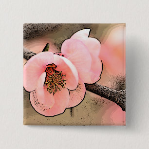 Plum Blossom 15 Cm Square Badge