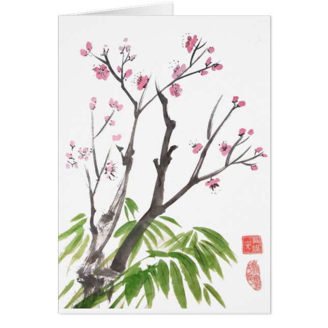 Plum Blossom and Bamboo Card (Front)