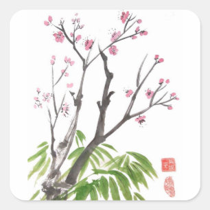 Plum Blossom and Bamboo Stickers