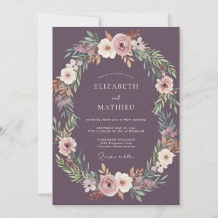 Plum Blossom Arch Flourish Wedding Invitation