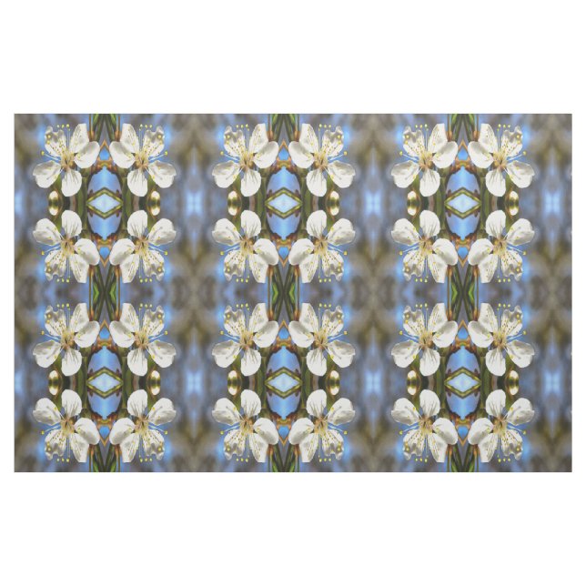 Plum Blossom Botanical Art Fabric (Fat Quarter)