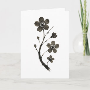 Plum Blossom Line Art – Botanical Card