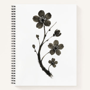 Plum Blossom Line Art – Minimal Botanical Notebook