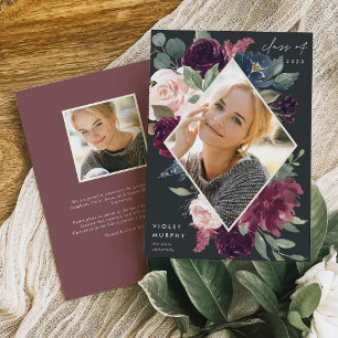 Plum Blossom Photo Graduation Announcement