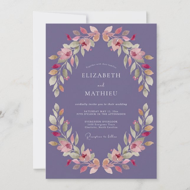 Plum Blossom Wedding Invitation (Front)