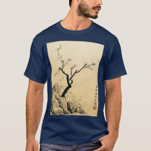 Plum Blossom With Stone And Iris Ink T-Shirt