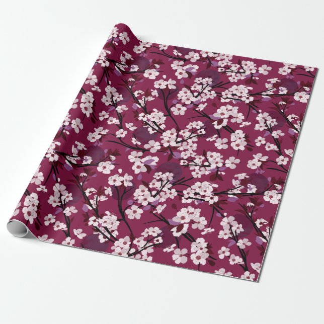 Plum Blossom Wrapping Paper (Unrolled)