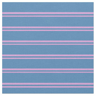 Plum & Blue Coloured Stripes/Lines Pattern Fabric