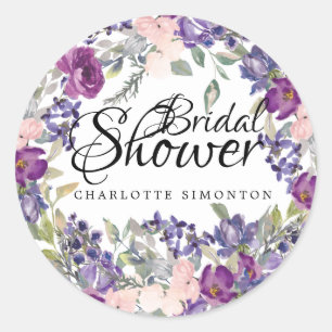 Plum Blush Floral Bridal Shower Envelope Seal