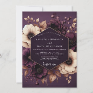 Plum Botanical Enchantment Wedding Invitation