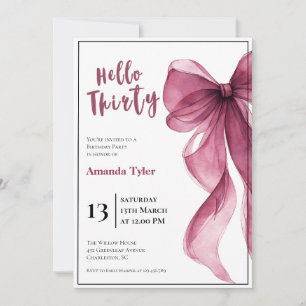 Plum Bow 30th Birthday Invitation