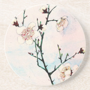 Plum Branches with Blossoms Ukiyo-e Asia Asian Art Coaster