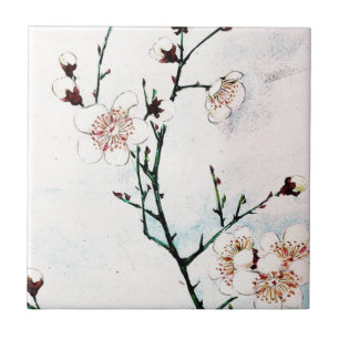 Plum Branches with Blossoms Ukiyo-e Asia Asian Art Tile