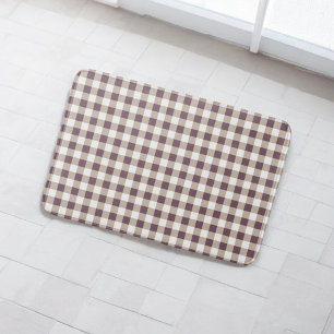 Plum Buffalo Plaid Elegant Bathroom Decor Bath Mat