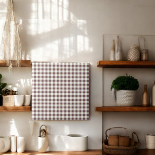 Plum Buffalo Plaid Holiday Ceramic Tile