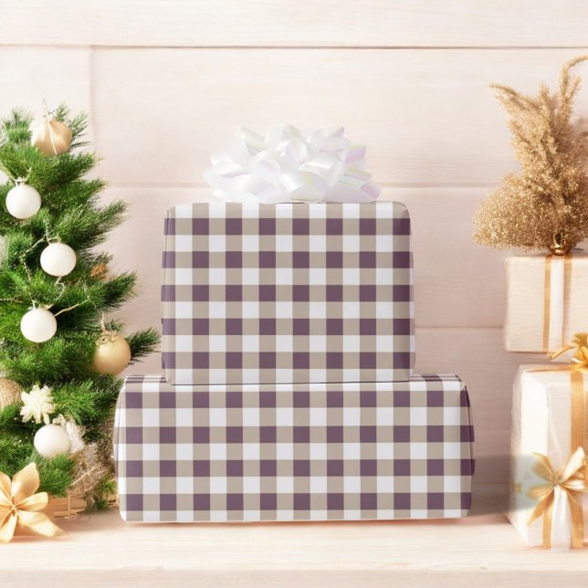 Plum Buffalo Plaid Holiday  Wrapping Paper (Creator Uploaded)